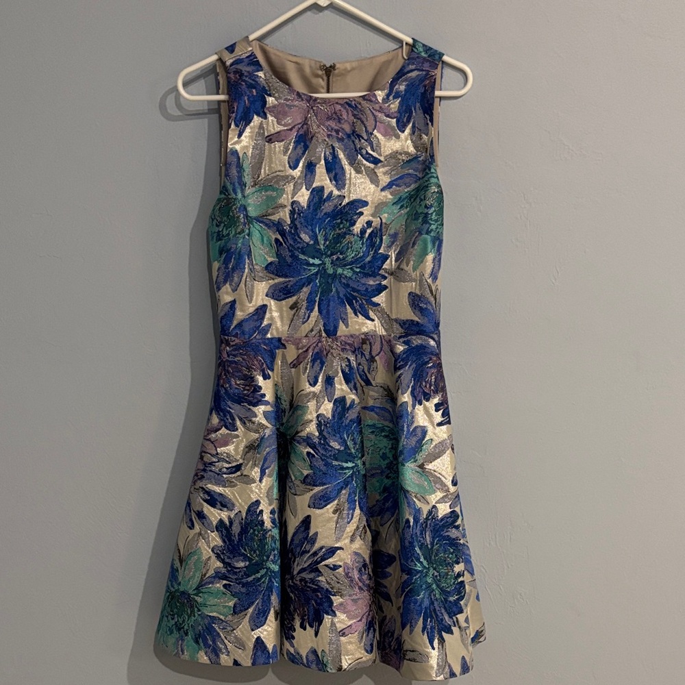 Alice + Olivia Blue and silver Floral women’s Dress